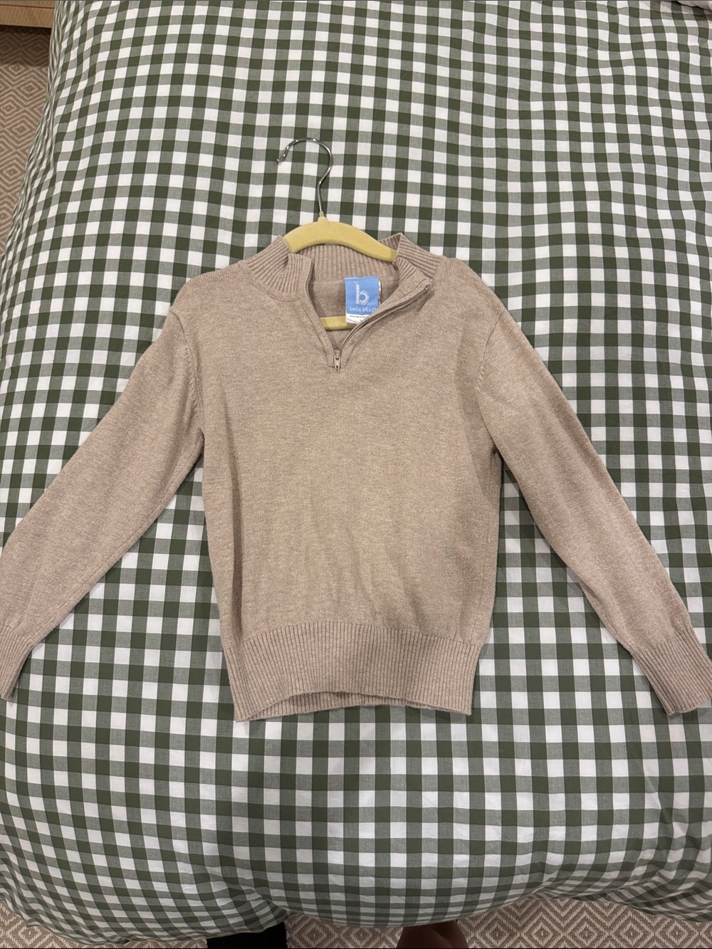 Bella Bliss Half-Zip Sweater in Oatmeal
